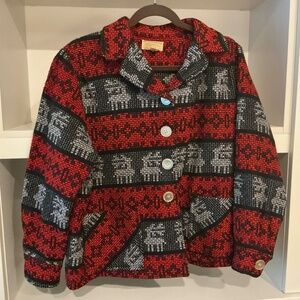 Vintage TRAVERSE BAY WOOLEN CO. Wool Reindeer Jacket - SZ. 20 - MINT